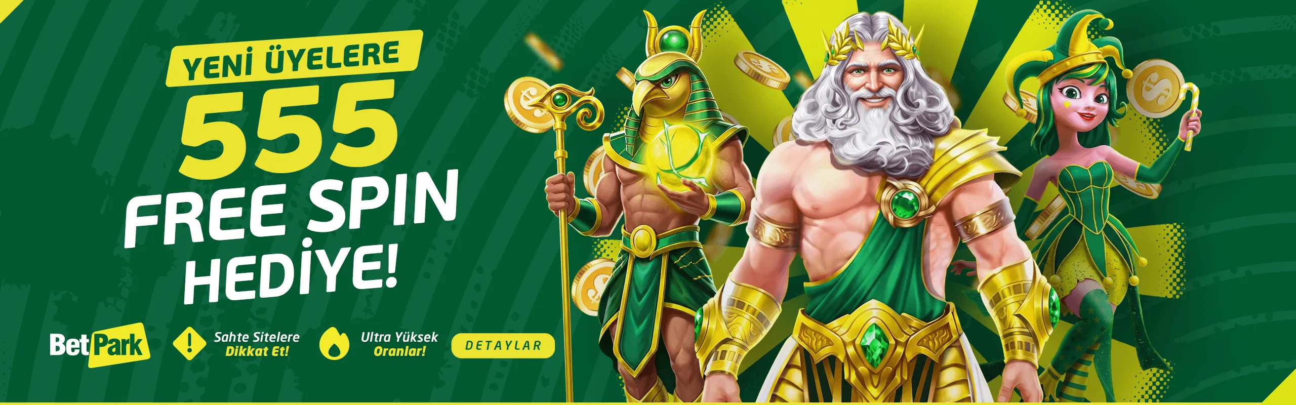 Yeni Üyelere 555 Free spin hediye
