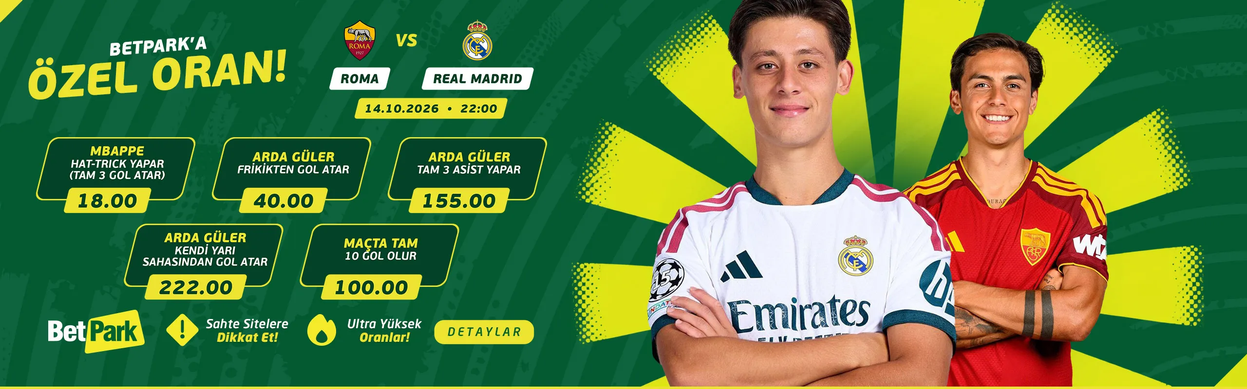 Roma real madrid özel oran